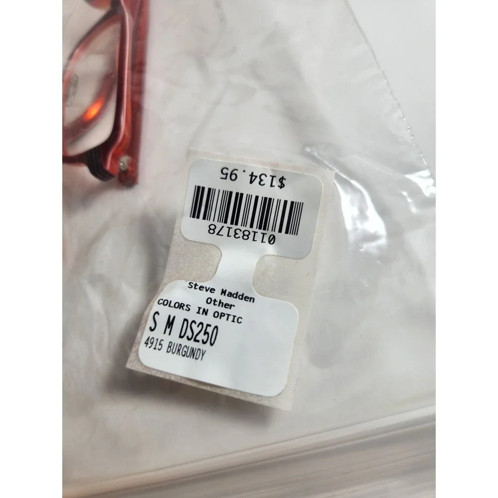 Steve Madden DS250 Burgundy Rectangular Eyeglasses Frames 49-15-135 Handmade NEW